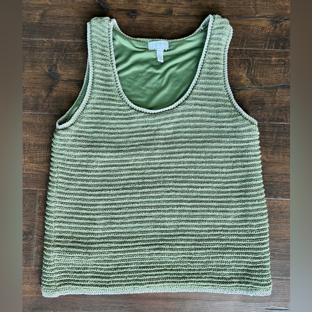 Sofia by Sofia Vergara Olive Knit Tank Top